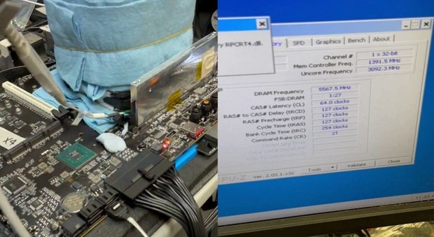 Процесс разгона памяти DDR5 до 11136 МТ/с