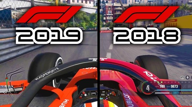 Сравнение качества картинки в симуляторе F1 2018 и 2019 годов