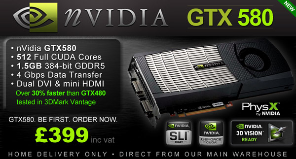 Цена на NVIDIA GeForce GTX 580