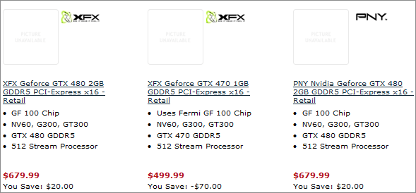 GeForce GTX 480 уже можно заказать