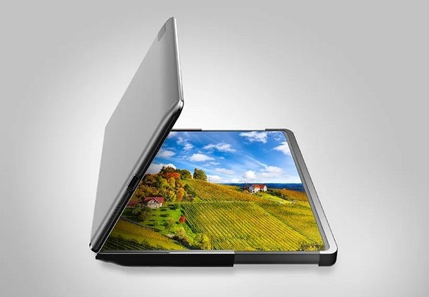 Экран Samsung Flex Hybrid OLED в свёрнутом виде