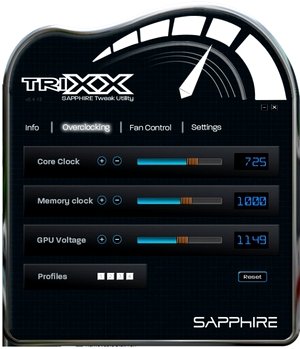 Утилита Sapphire TriXX для настройки и разгона видеокарт