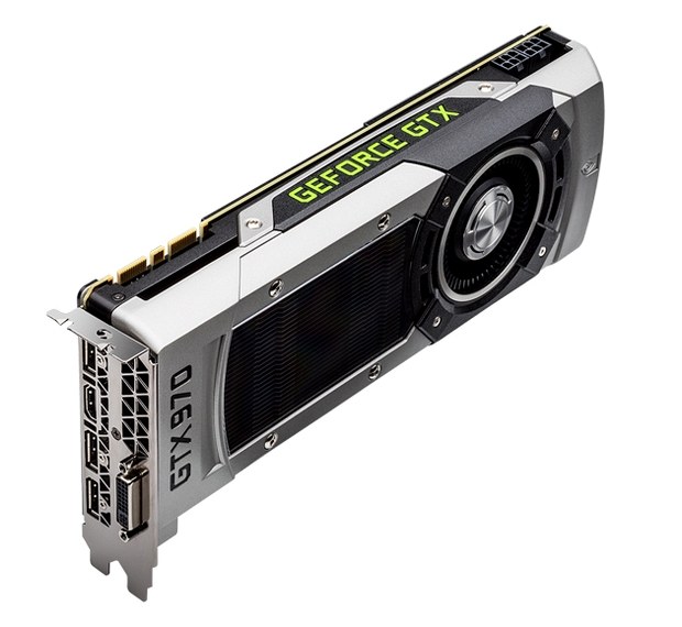 Видеокарта GeForce GTX 970 в референсной конструкции, общий вид, © NVIDIA