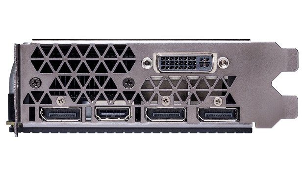Видеокарта GeForce GTX 980 в референсной конструкции, панель видеоразъёмов, © NVIDIA