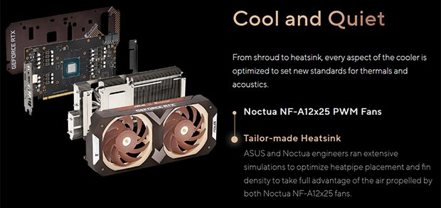 Система охлаждения видеокарты Asus GeForce RTX 3070 Noctua Edition