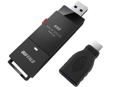 SSD с интерфейсом USB 3.2 от Buffalo с переходником на Type-C