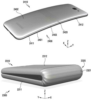 Иллюстрация складного телефона Samsung с гибким экраном