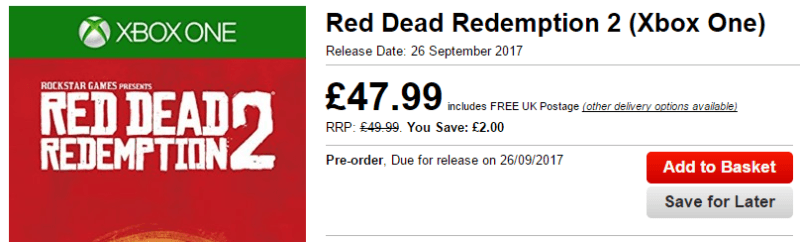 Дата выпуска Red Dead Redemption 2