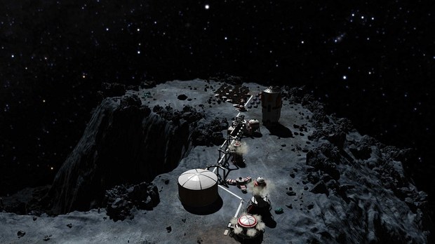 Добыча минералов на астероиде в Surviving Mars: Below and Beyond