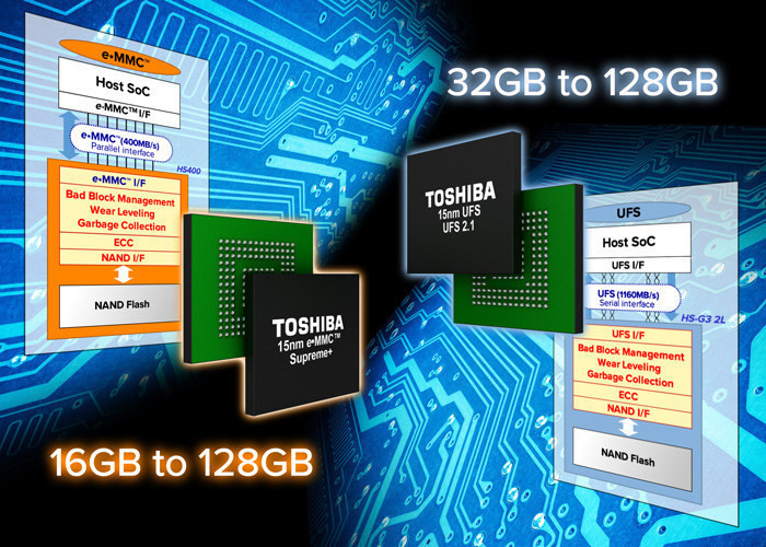 Память Toshiba e-MMC и UFS