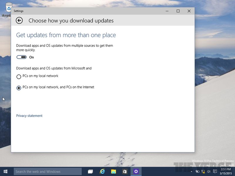Источники обновлений в Windows 10